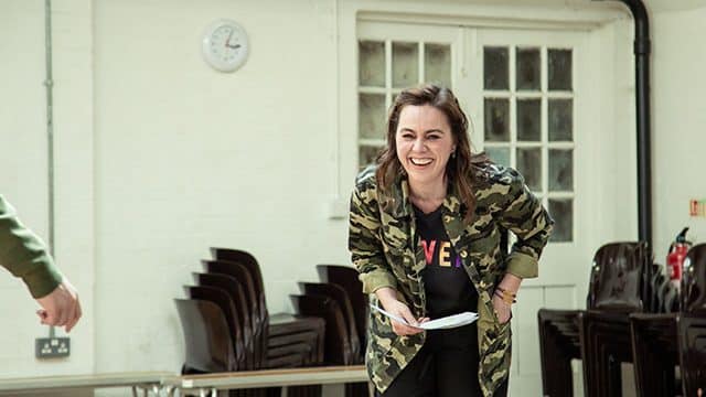 Jill Halfpenny in rehearsals for The Girl on the Train. Credit: Richard Davenport.