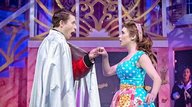 Alex Wingfield as Prince Charming and Grace Lancaster as Cinderella. Credit: Anthony Robling.