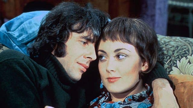 Richard O’Sullivan and Paula Wilcox in Man About The House. Credit: Network