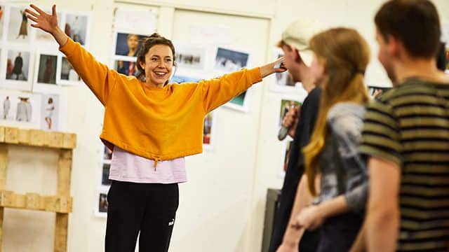 Tessa Parr in rehearsals for Hamlet. Credit: David Lindsay.