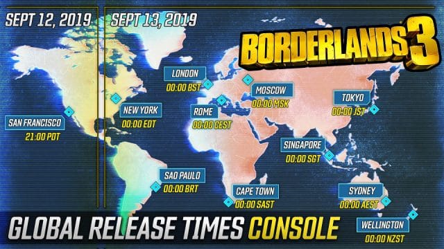 Borderlands 3 - console release schedule